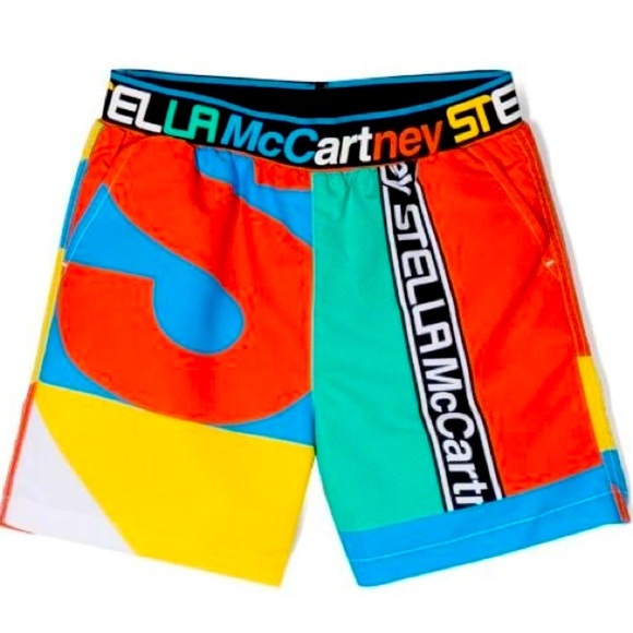 Stella McCartney Colour-Block Boys' Printed Swim Trunks Size: 12 - Picture 1 of 5